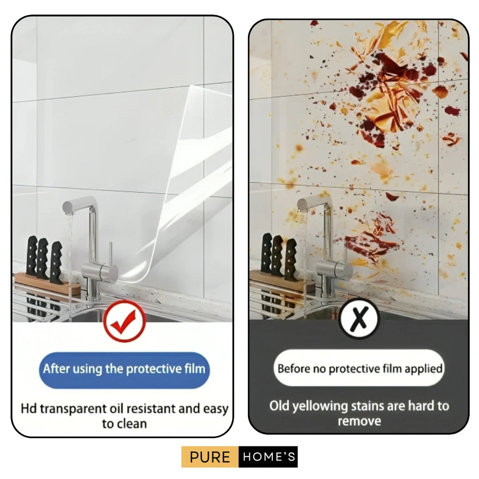 Pure Home™ Self- Adhesive Transparent Electrostatic Wall Protection Film