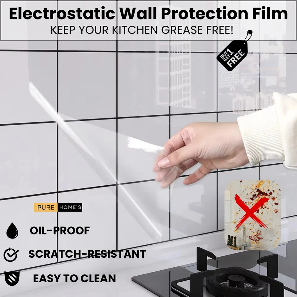 Pure Home™ Self- Adhesive Transparent Electrostatic Wall Protection Film