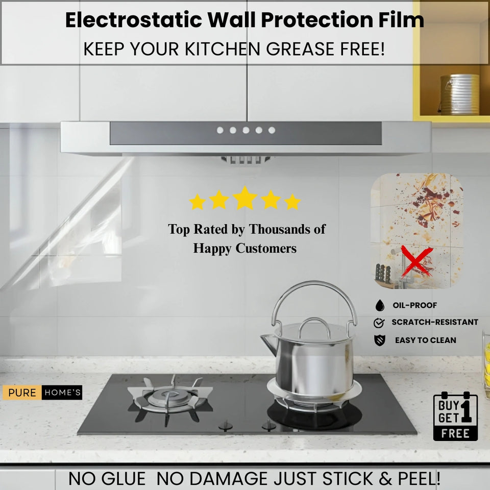 Pure Home™ Self- Adhesive Transparent Electrostatic Wall Protection Film