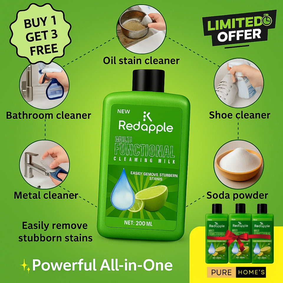 Redapple™ All-in-One  Multipurpose Kitchen Grease Cleaner (Pack Of 4) 200ml Each