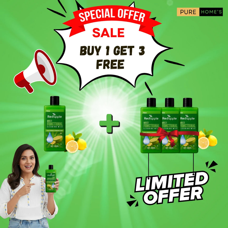 Redapple™ All-in-One  Multipurpose Kitchen Grease Cleaner (Pack Of 4) 200ml Each