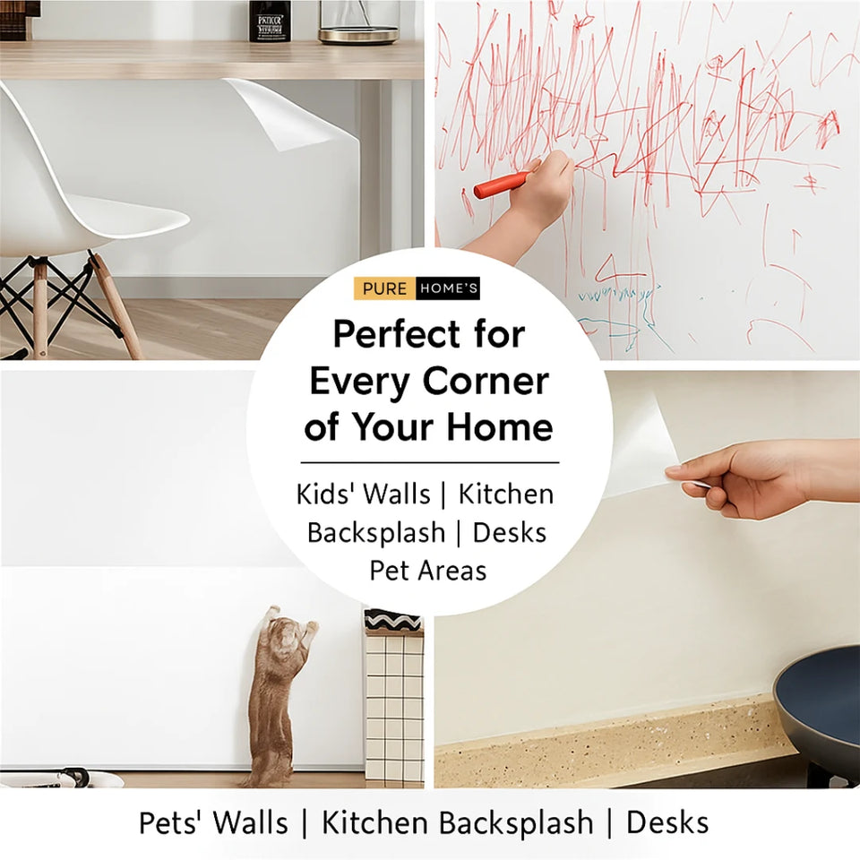 Pure Home™ Self- Adhesive Transparent Electrostatic Wall Protection Film