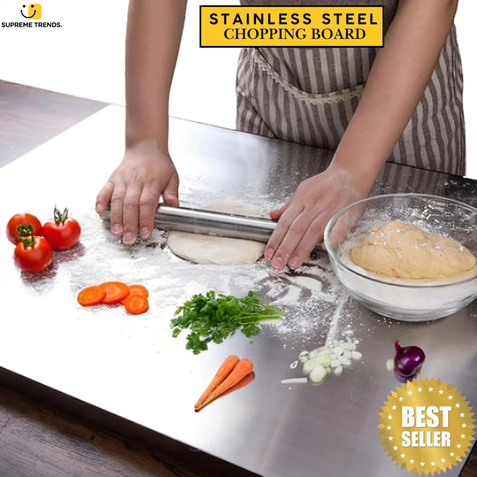 ANTI-BACTERIA Stainless Steel Chopping Kitchen Board (35x31cm)