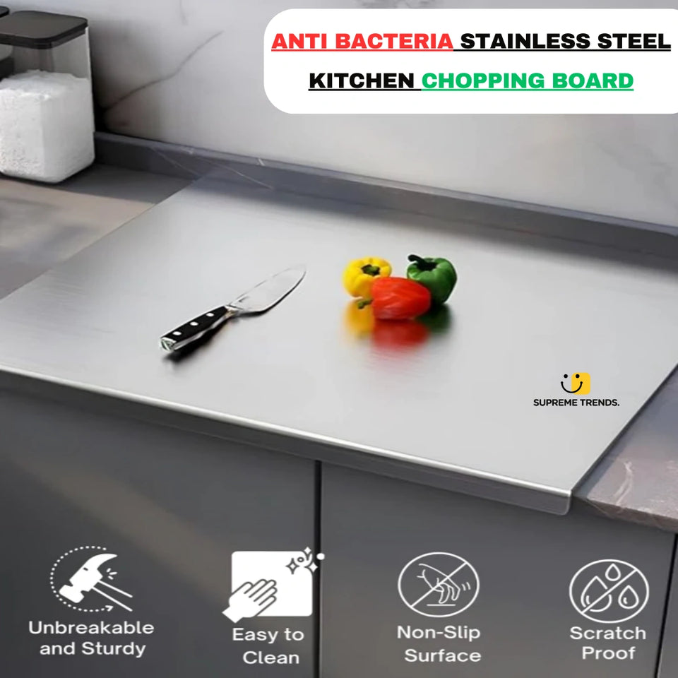 ANTI-BACTERIA Stainless Steel Chopping Kitchen Board (35x31cm)