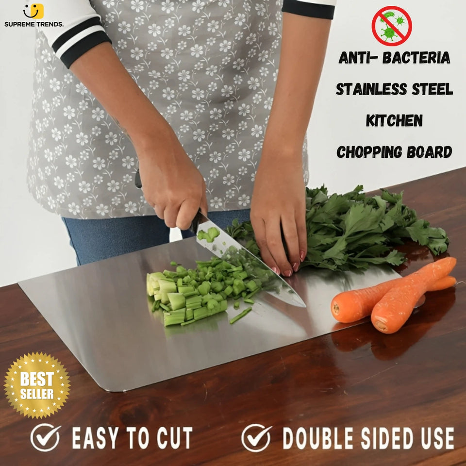 ANTI-BACTERIA Stainless Steel Chopping Kitchen Board (35x31cm)